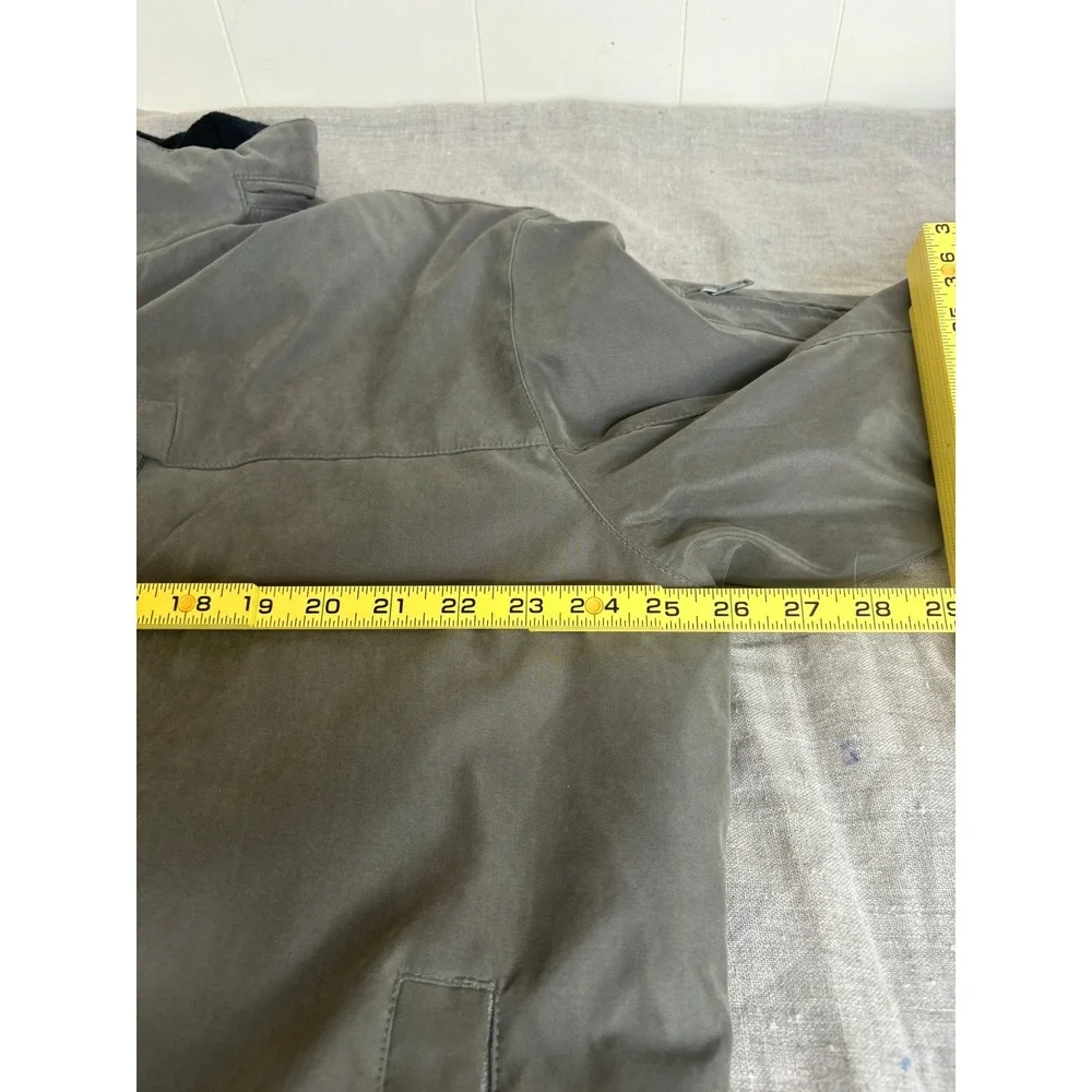 Michael Kors Mens XL Field Jacket Olive Brown Quilted Lined Packable Hood